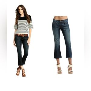 J Brand Gigi Indigo Mid Rise Cropped Flared Jeans Size 29